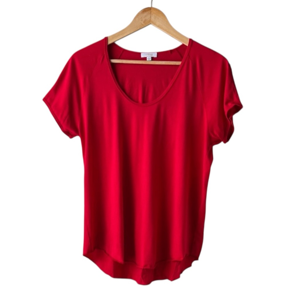 Wilfred Red Scoop Neck Short Sleeve Top Size L